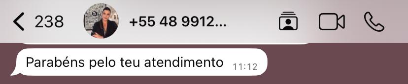 Print de depoimento no WhatsApp